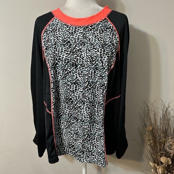 NWT Swimsuits For All Aquabelle Women Swim Top Rash Guard Long Sleeve Sz 26/28 - Picture 1 of 5